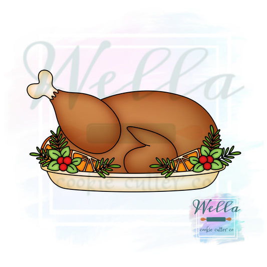Turkey Platter Cookie Cutter, Thanksgiving Cookie Cutter