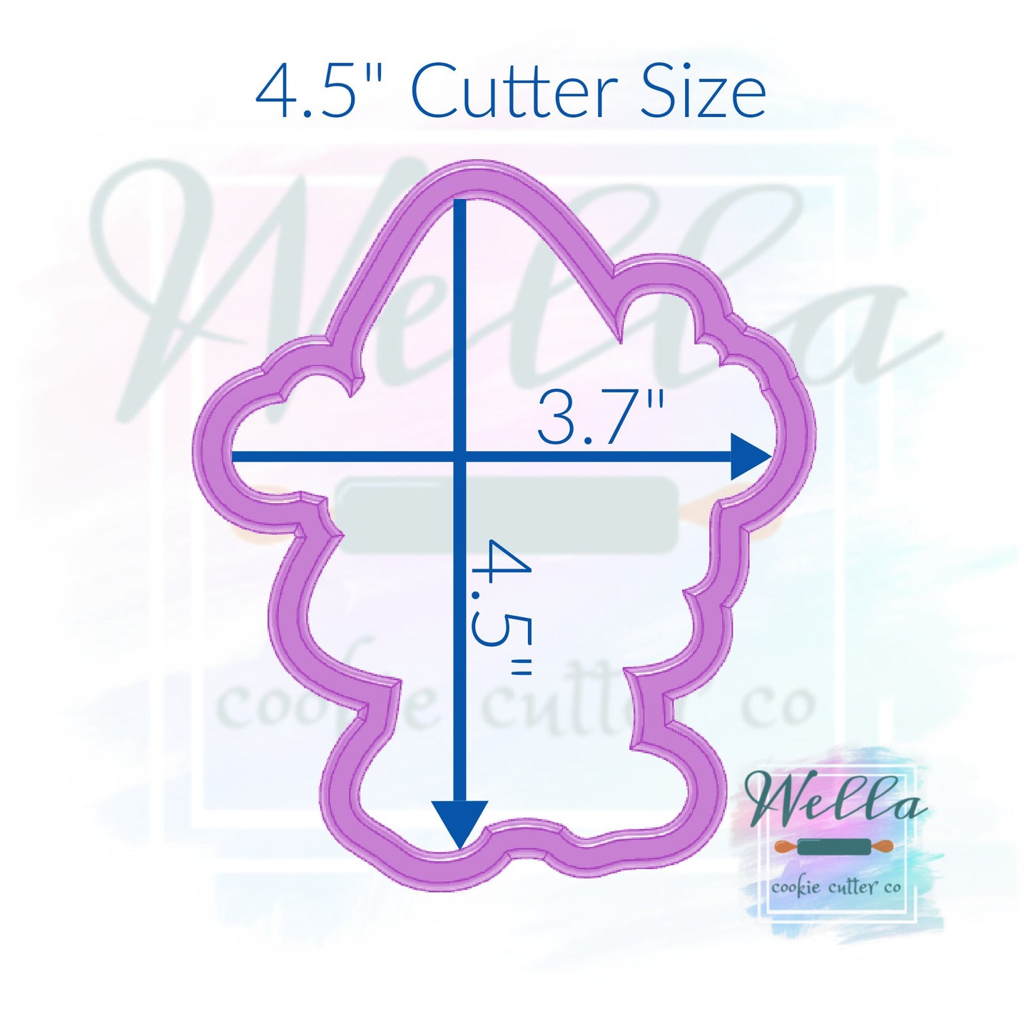 Bougie Christmas Tree Cake Cookie Cutter with Optional Stencil