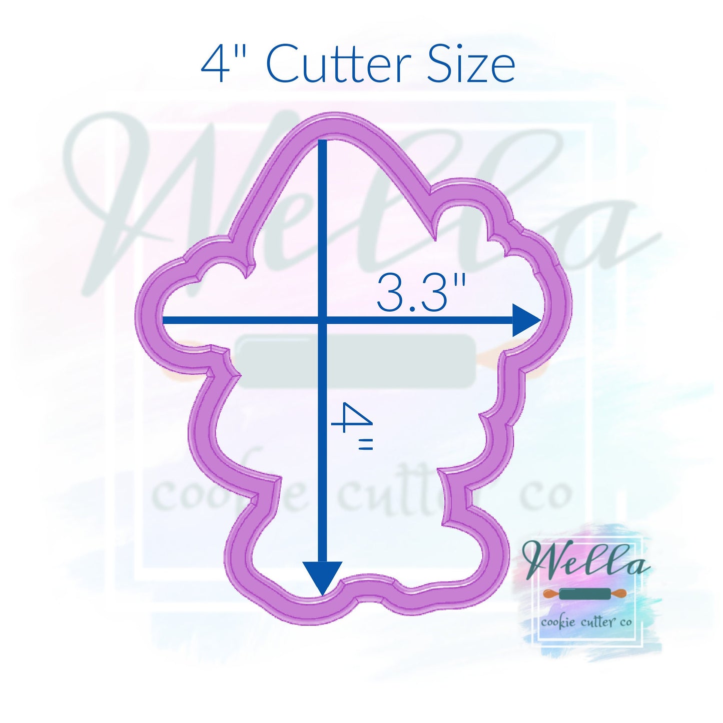 Bougie Christmas Tree Cake Cookie Cutter with Optional Stencil
