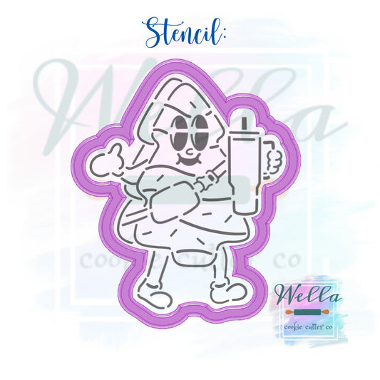 Bougie Christmas Tree Cake Cookie Cutter with Optional Stencil