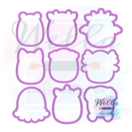 Animal Pillow Cookie Cutters, Chubby Animal Cookie Cutters