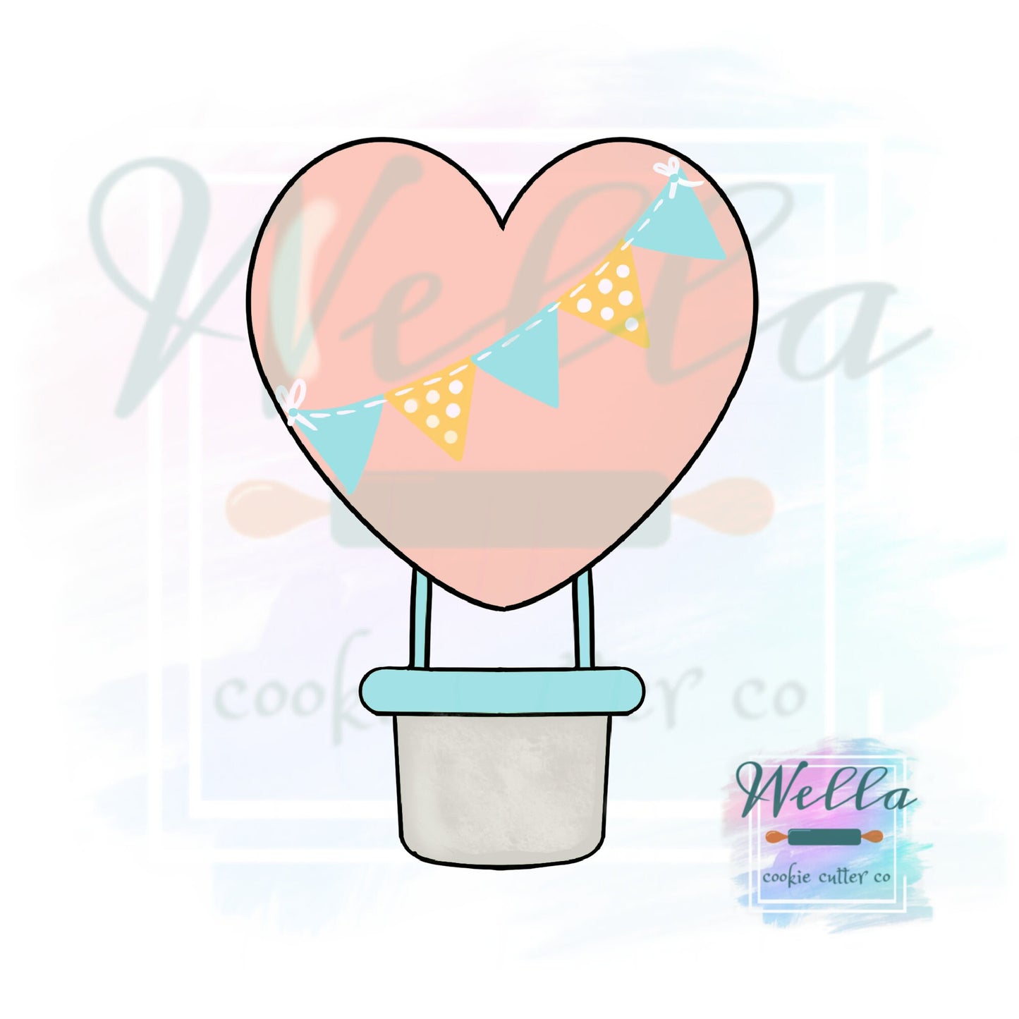 Heart Air Balloon Cookie Cutter