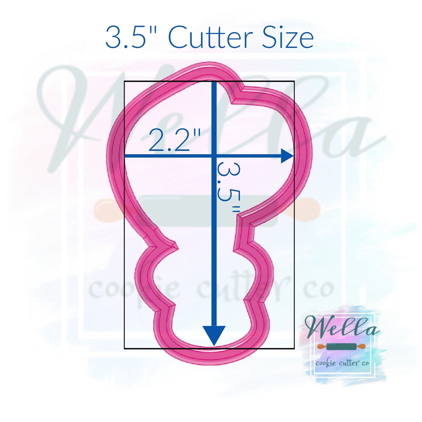 Baby Bonnet Cookie Cutter with Optional Stencil