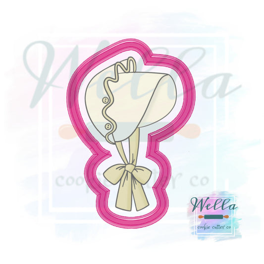 Baby Bonnet Cookie Cutter with Optional Stencil