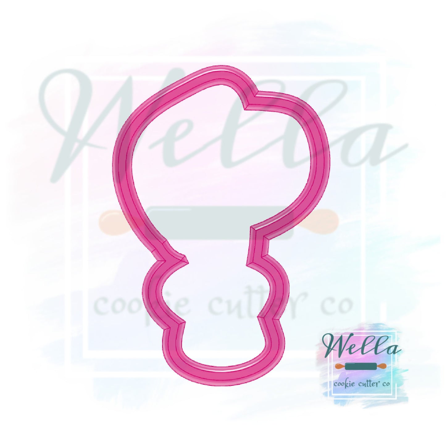 Baby Bonnet Cookie Cutter with Optional Stencil