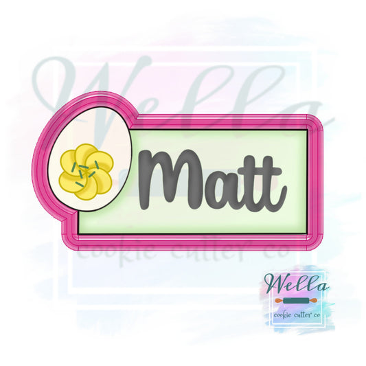 Deviled Egg Name Plaque Cookie Cutter