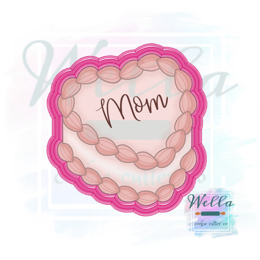 Vintage Heart Buttercream Cake Cookie Cutter