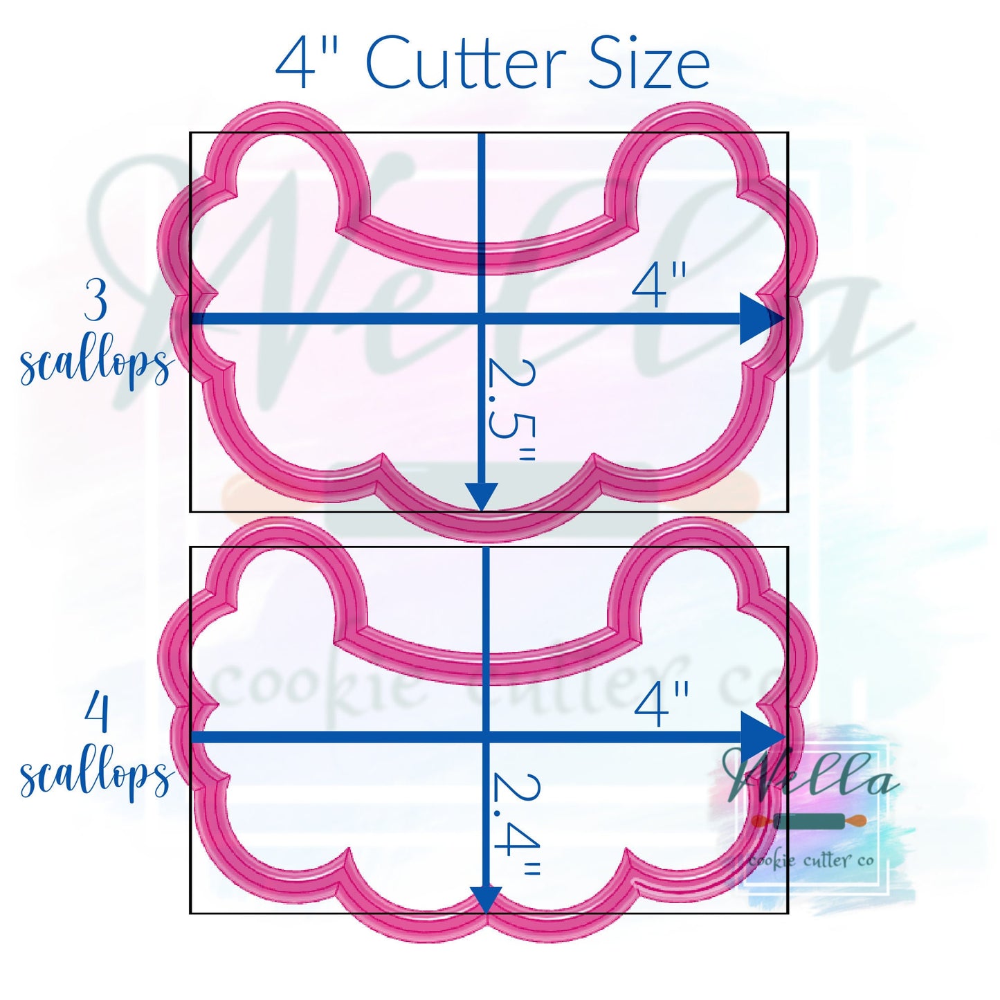 Baby Clothesline Cookie Cutter, 3 or 4 Scalloped Option