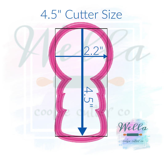 Round Balloon with Tassels Cookie Cutter