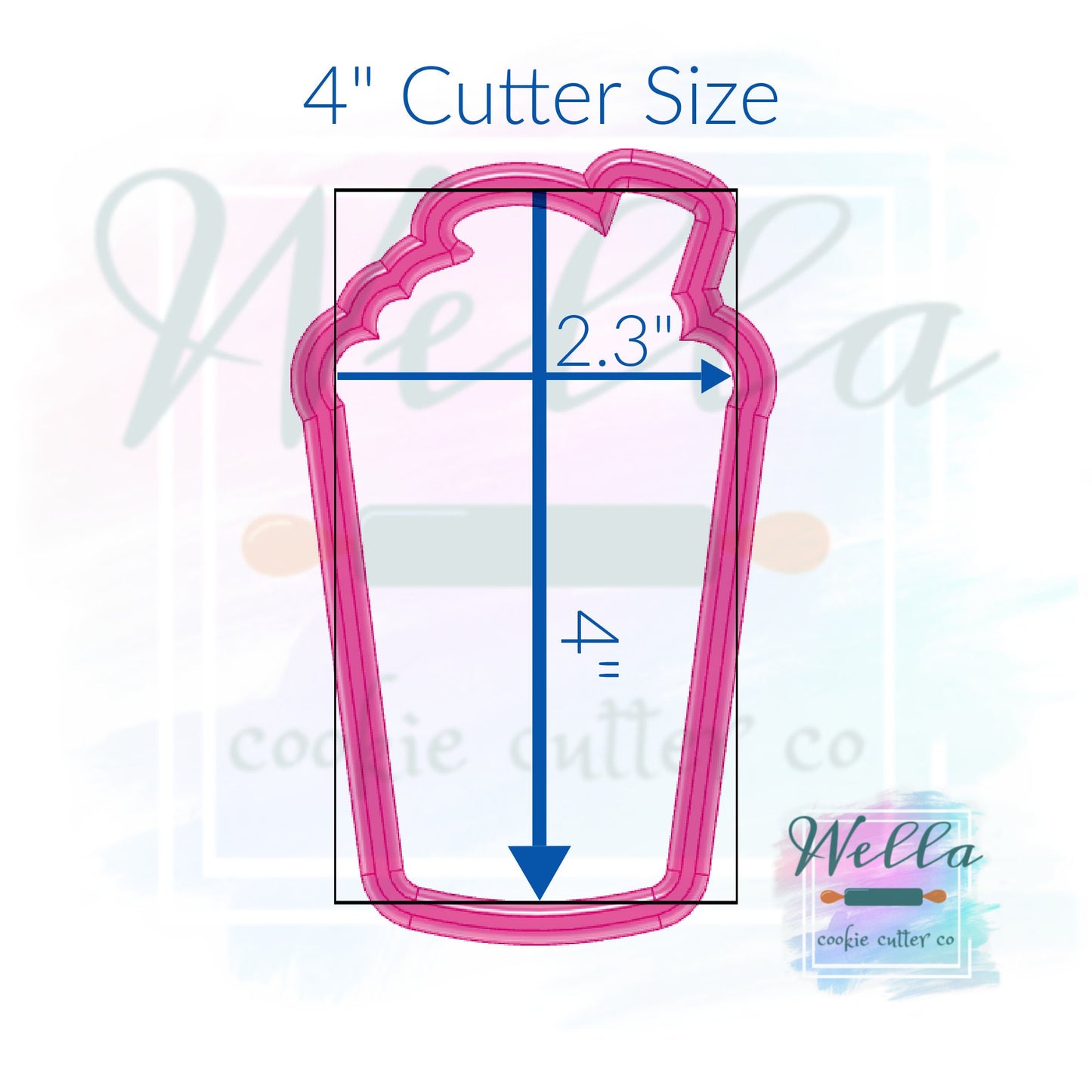 Iced Drink with Whipped Cream Cookie Cutter