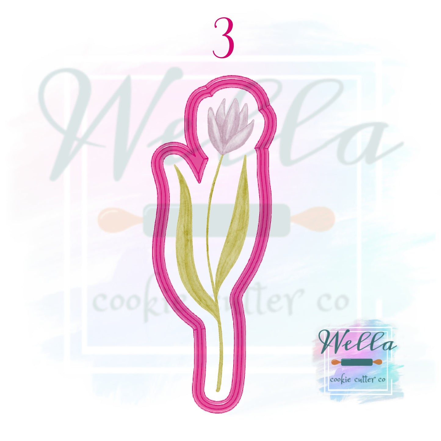 Long Stem 6.5" Floral Set Cookie Cutters