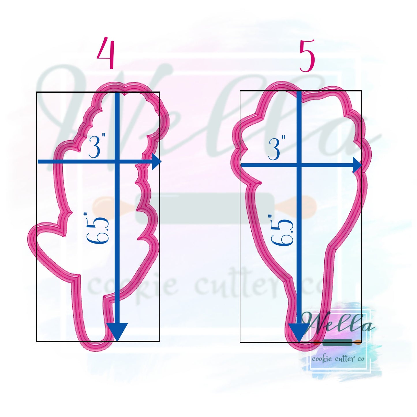 Long Stem 6.5" Floral Set Cookie Cutters