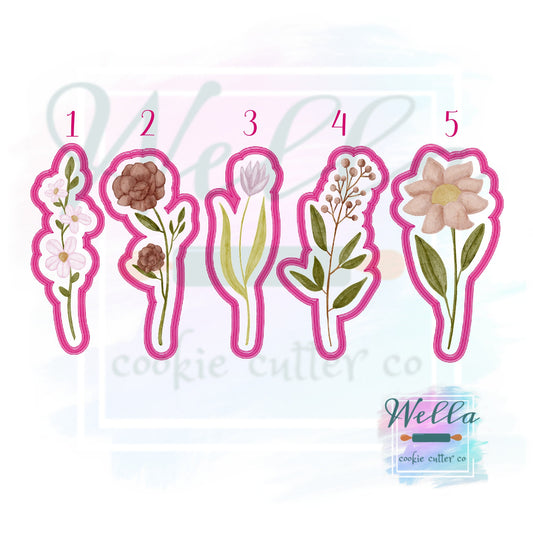 Long Stem 6.5" Floral Set Cookie Cutters