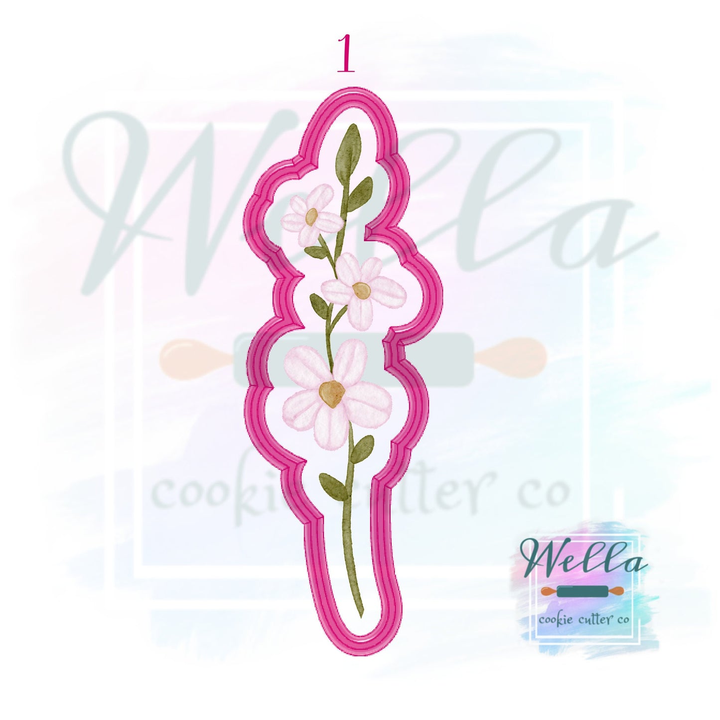 Long Stem 6.5" Floral Set Cookie Cutters