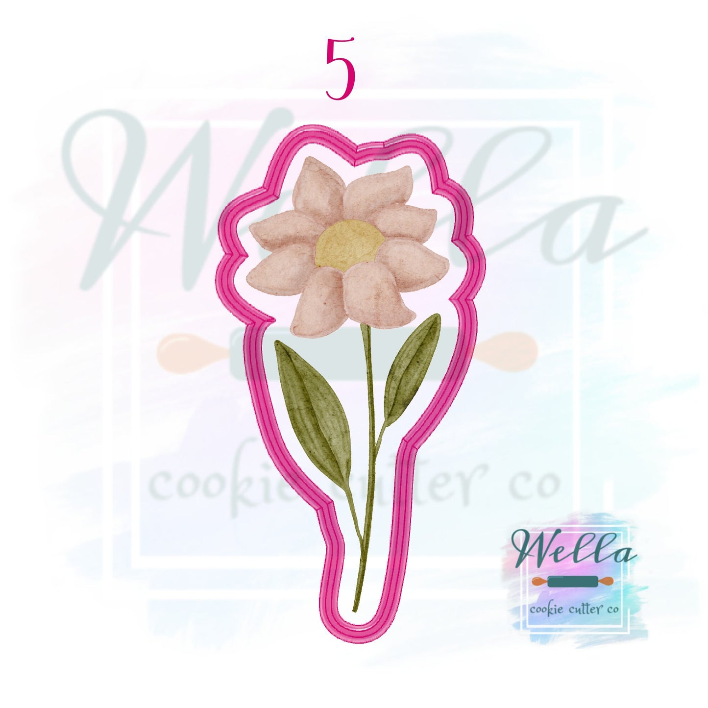 Long Stem 6.5" Floral Set Cookie Cutters