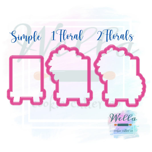 Wedding Sign #1 Cookie Cutter with or without florals, Wedding Easel Cookie Cutter