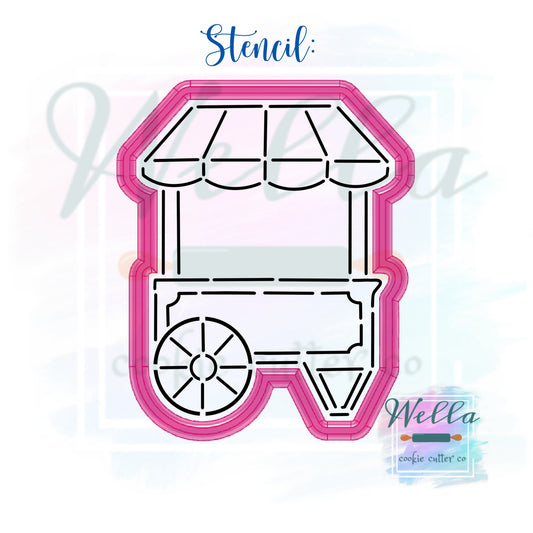Market Cart #1 Cookie Cutter, Market Sale Stand Cookie Cutter