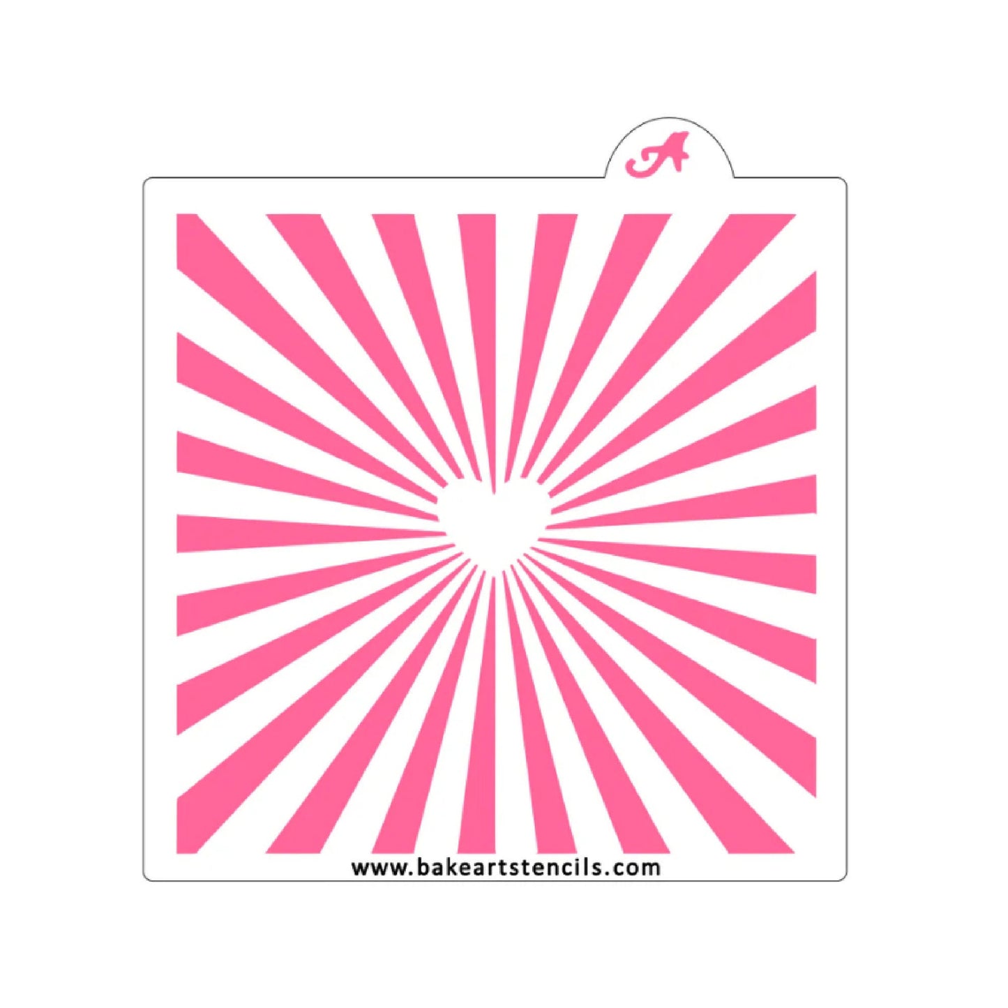 Heart Sunburst Cookie Stencil