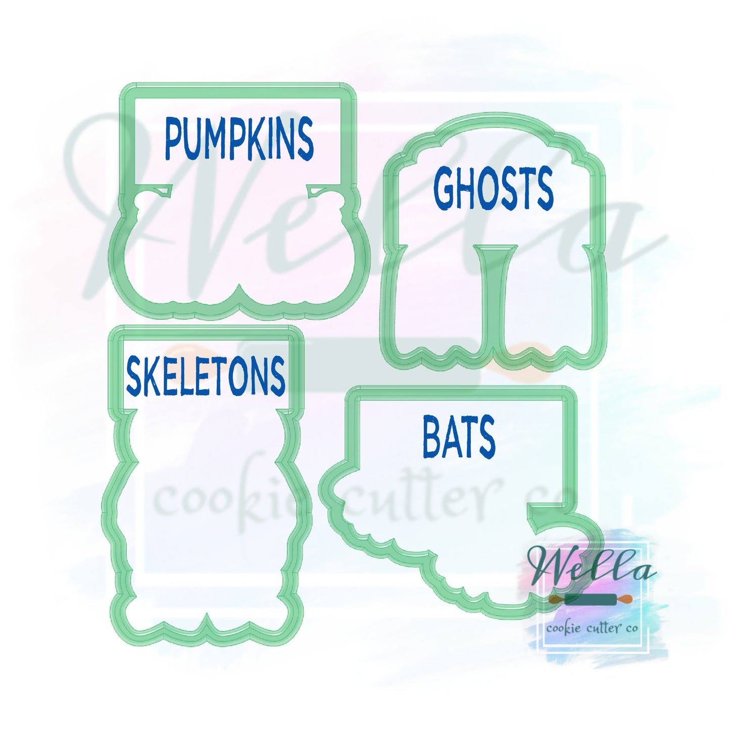 Spooky Earrings Set - Set of 4 Cookie Cutters, Halloween Cookie Cutters
