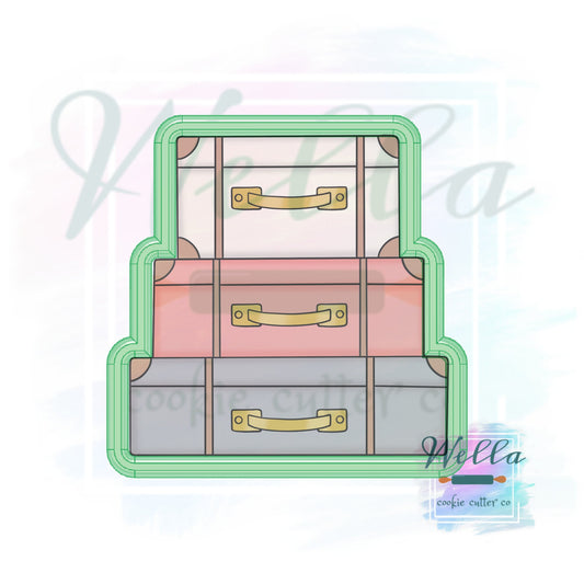 Stacked Suitcases Cookie Cutter, Travel Cookie Cutter