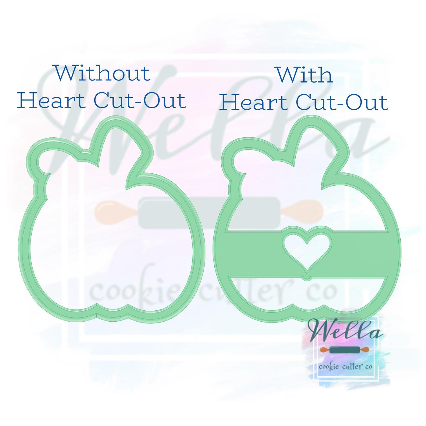 Pumpkin with Heart Cookie Cutter with or without Heart Cut Out