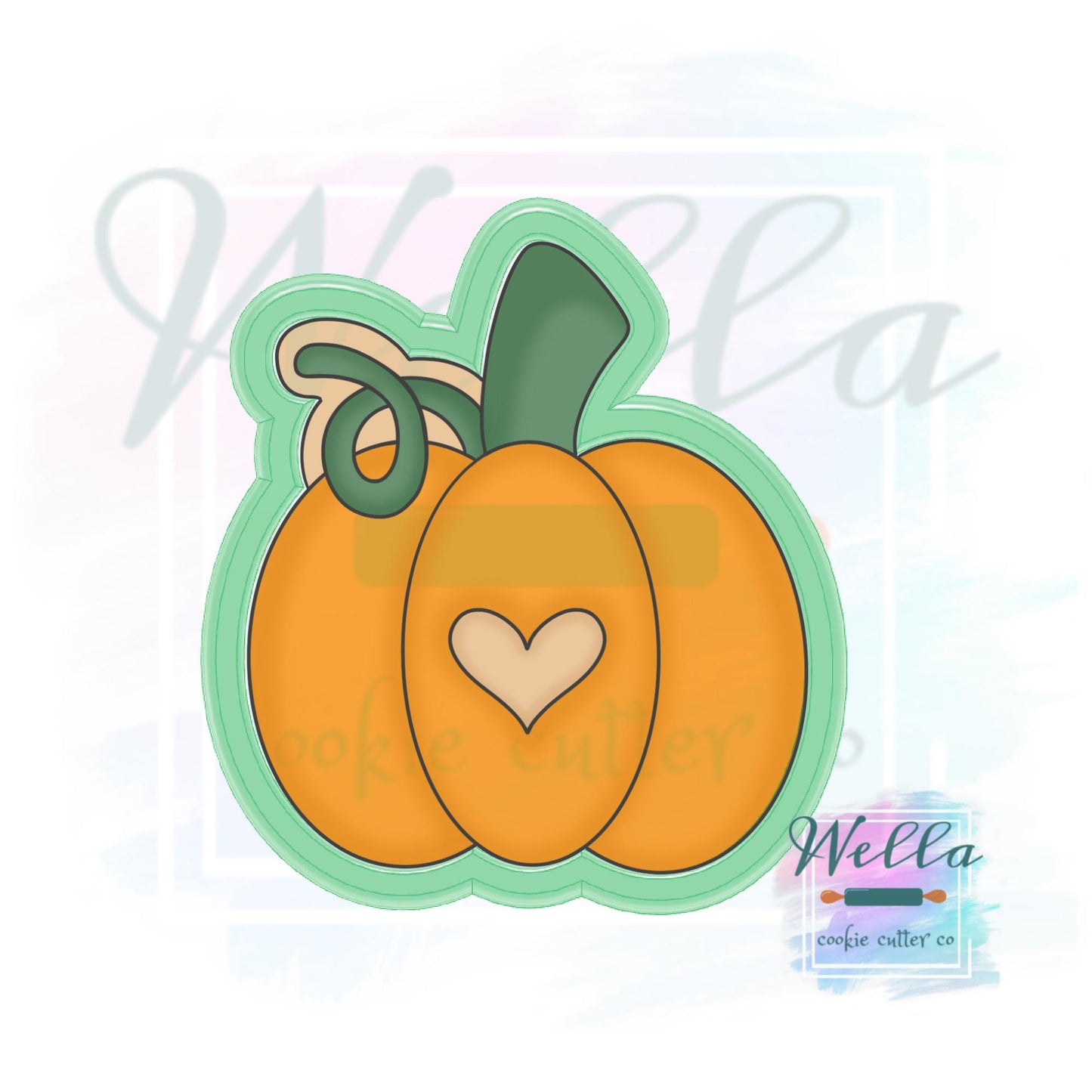 Pumpkin with Heart Cookie Cutter with or without Heart Cut Out