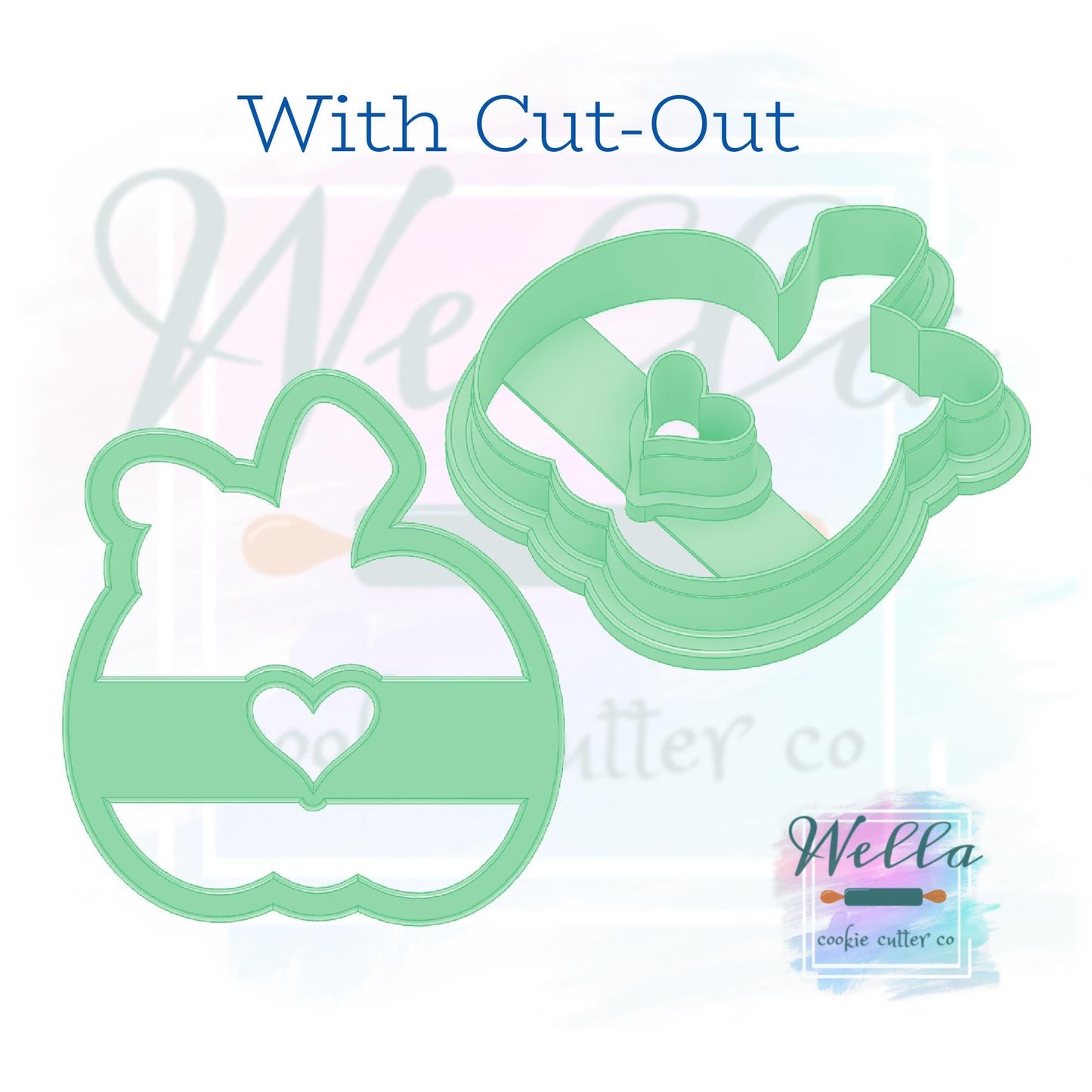 Pumpkin with Heart Cookie Cutter with or without Heart Cut Out