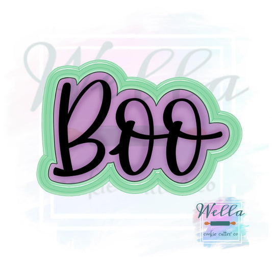 BOO Text Cookie Cutter with Optional Stencil, Halloween Cookie Cutter