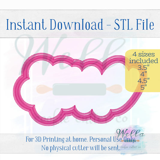 Digital STL File - Daisy One Cursive Cookie Cutter - 4 Sizes Included 3.5", 4", 4.5" & 5"