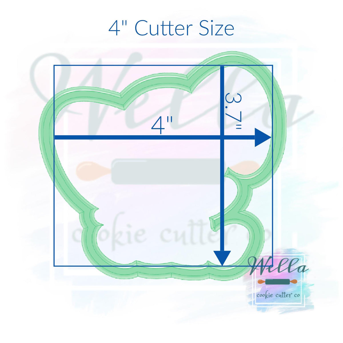 Elephant Cookie Cutter with Optional Stencil Guide