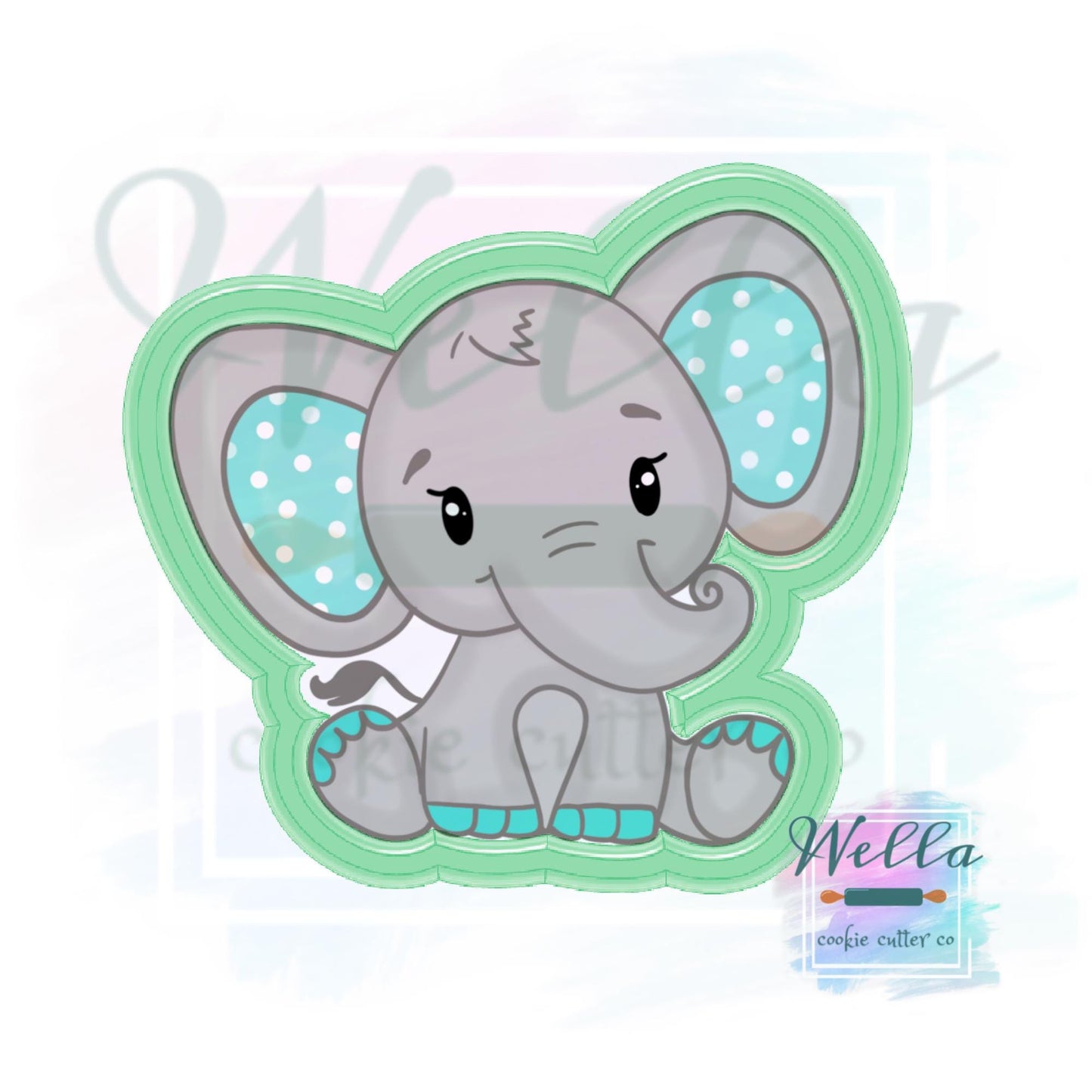 Elephant Cookie Cutter with Optional Stencil Guide