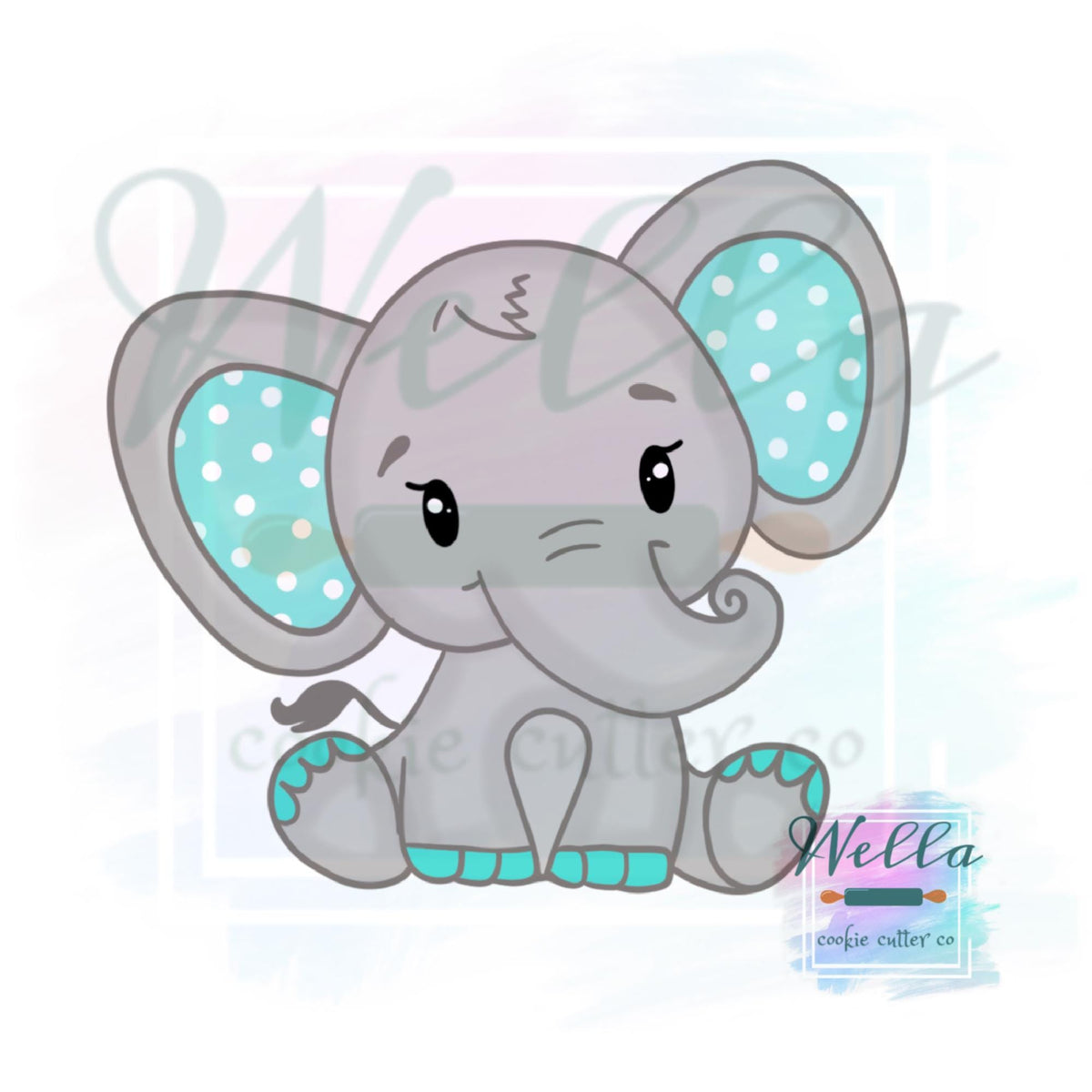 Elephant Cookie Cutter with Optional Stencil Guide