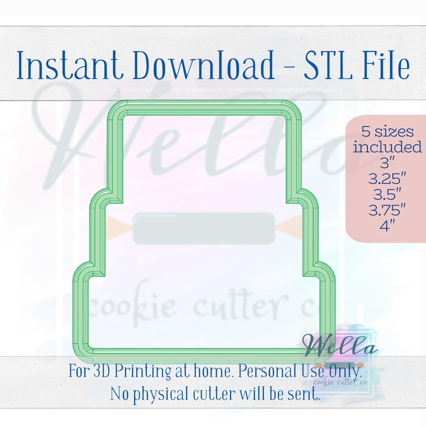 Digital STL File - Stacked Suitcases Cookie Cutter - 5 Sizes Included