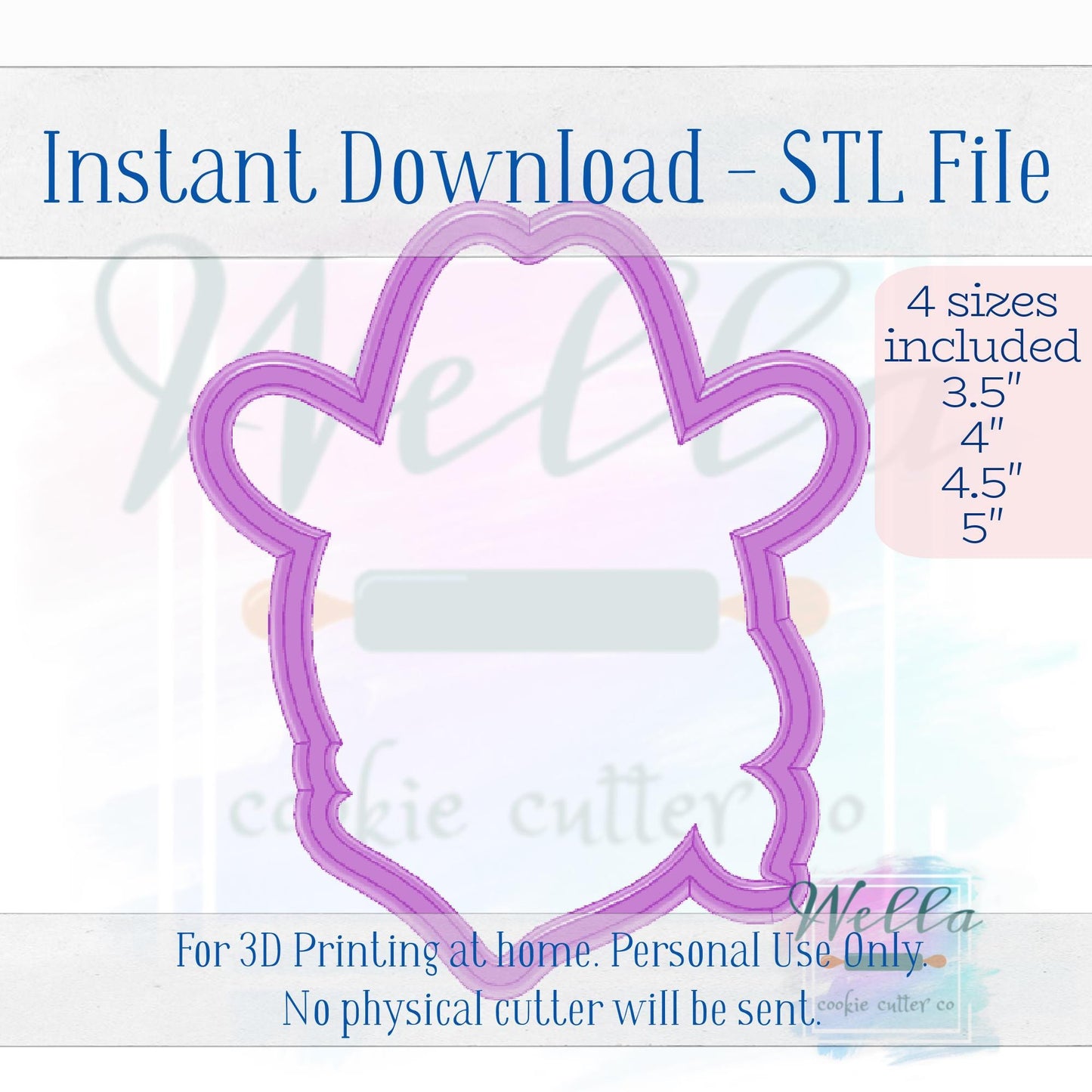 Digital STL File - Cowboy Pumpkin with Bandana Cookie Cutter - 4 Sizes Included 3.5", 4", 4.5" & 5"