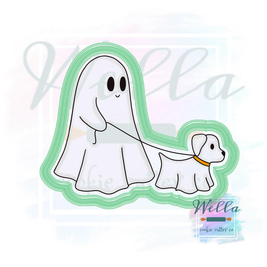 Ghost Walking Ghost Dog #1 Cookie Cutter with Optional Stencil