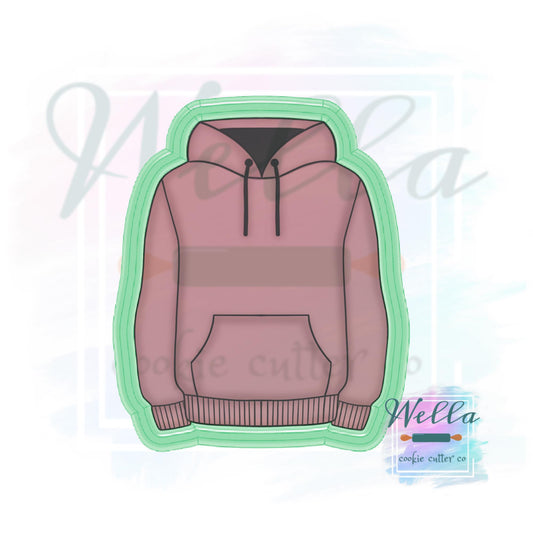 Hoodie Sweatshirt Cookie Cutter with Optional Stencil