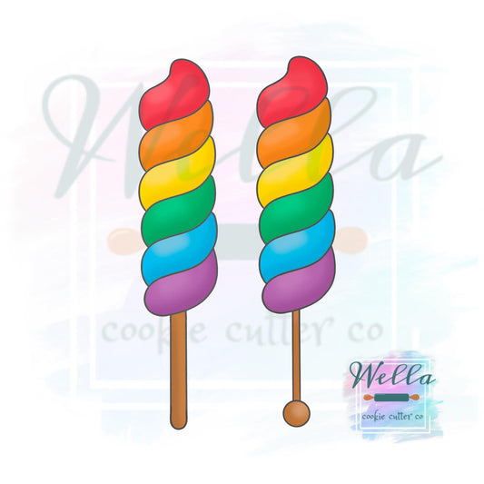 Twirl Lollipop Cookie Cutter with Optional Stencil, Candy Themed Cookie Cutter