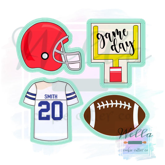 Football Cookie Cutter Set - Set of 4 Cookie Cutters