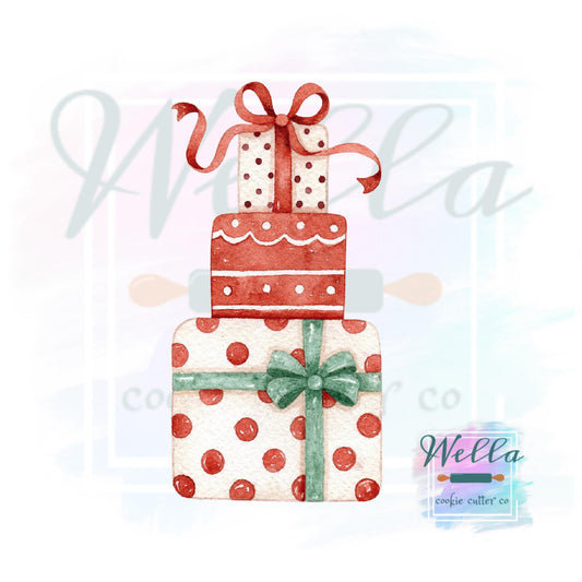 Stacked Presents #2 Cookie Cutter, Christmas Cookie Cutter