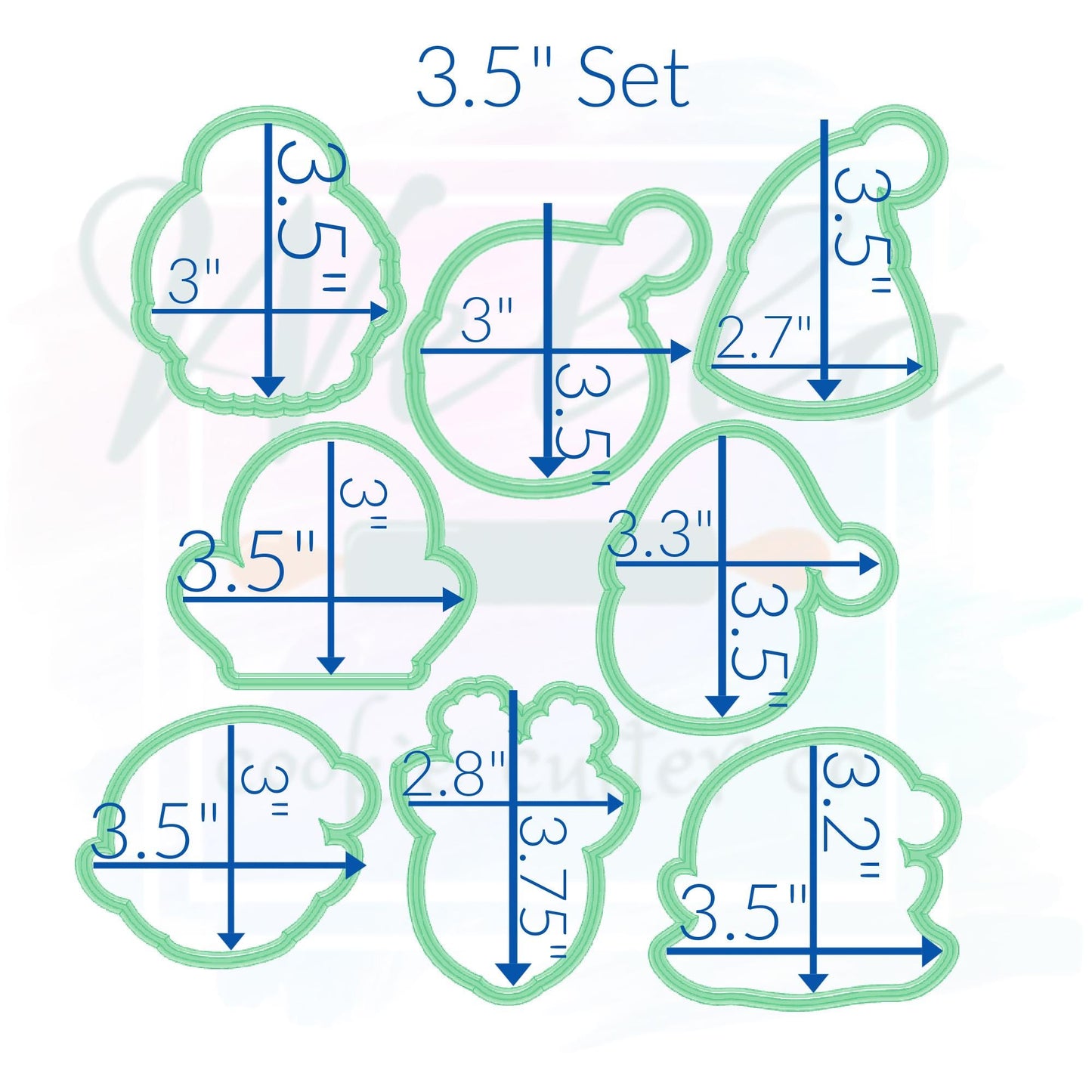 Santa & Friends Faces Cookie Cutter Set, Christmas Cookie Cutters