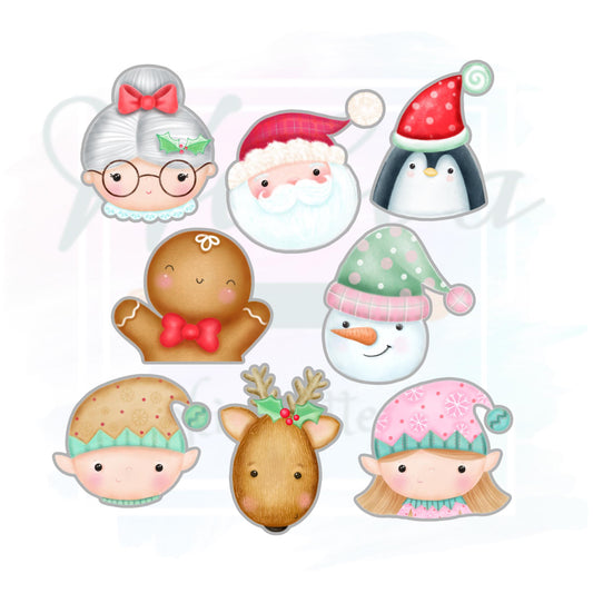 Santa & Friends Faces Cookie Cutter Set, Christmas Cookie Cutters
