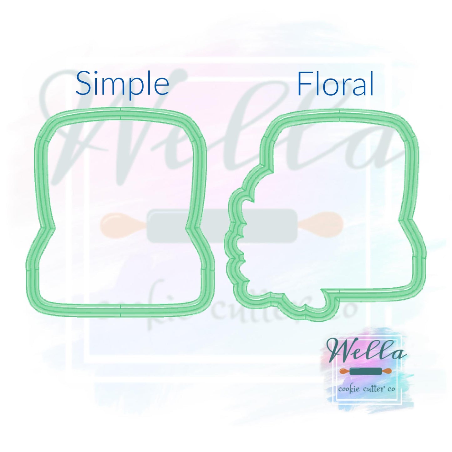 Wedding Ring Box Cookie Cutter - Simple or Floral Option