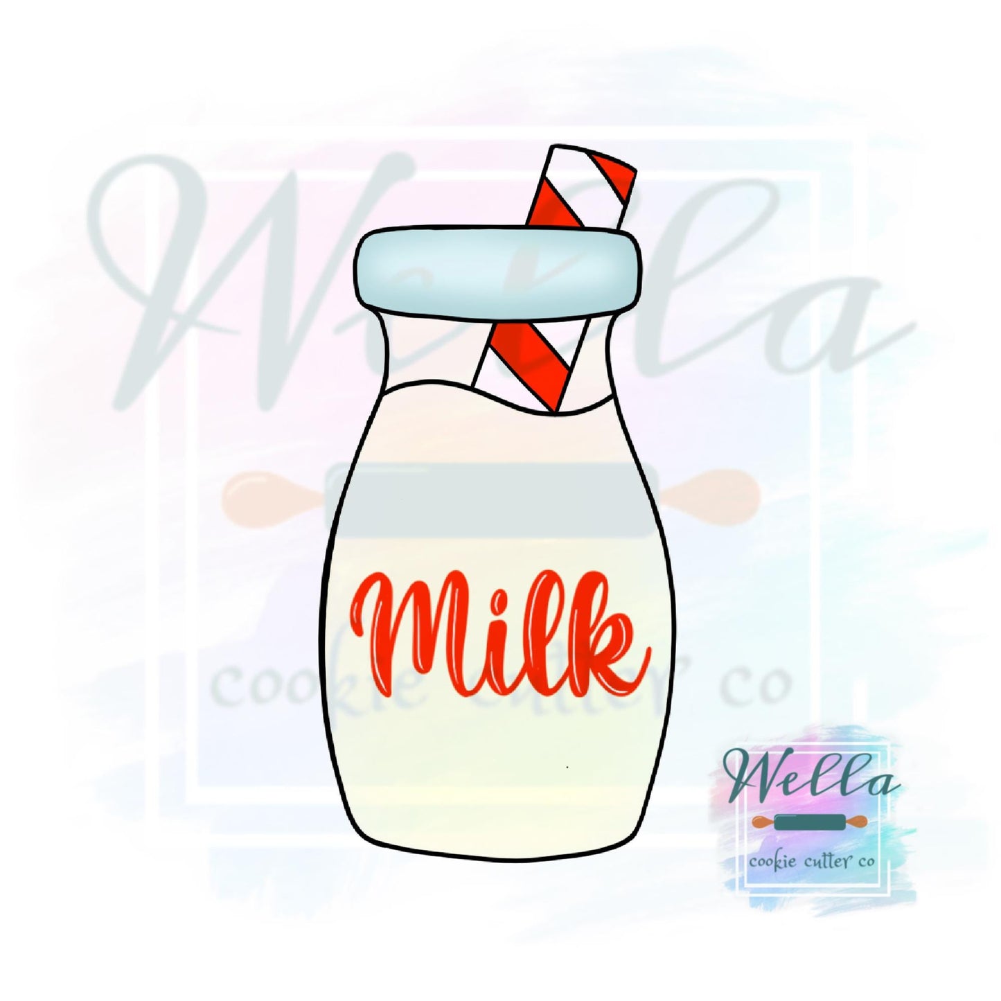 Milk Bottle with Straw Cookie Cutter