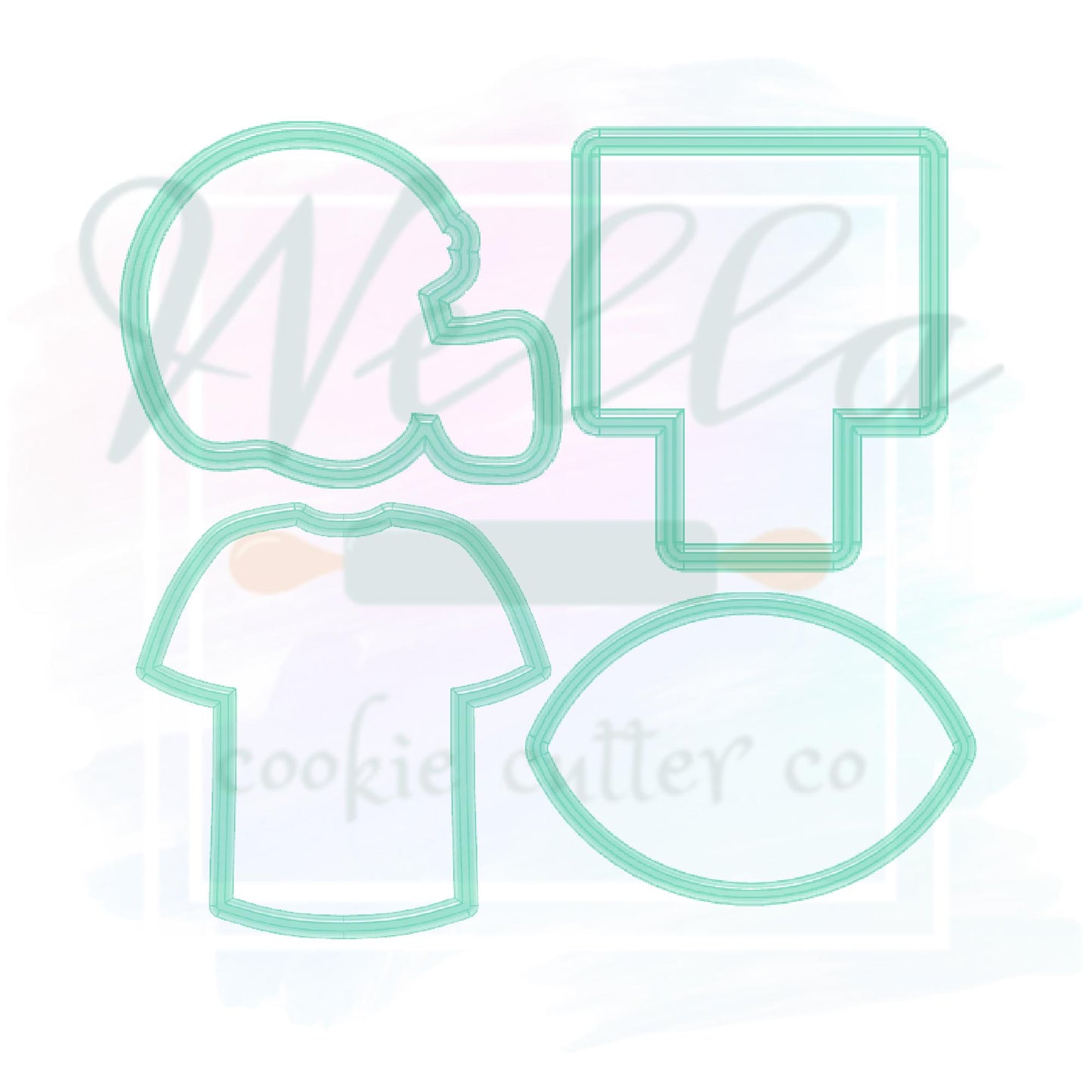 Football Cookie Cutter Set - Set of 4 Cookie Cutters