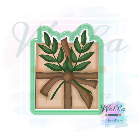 Present with Greenery Cookie Cutter