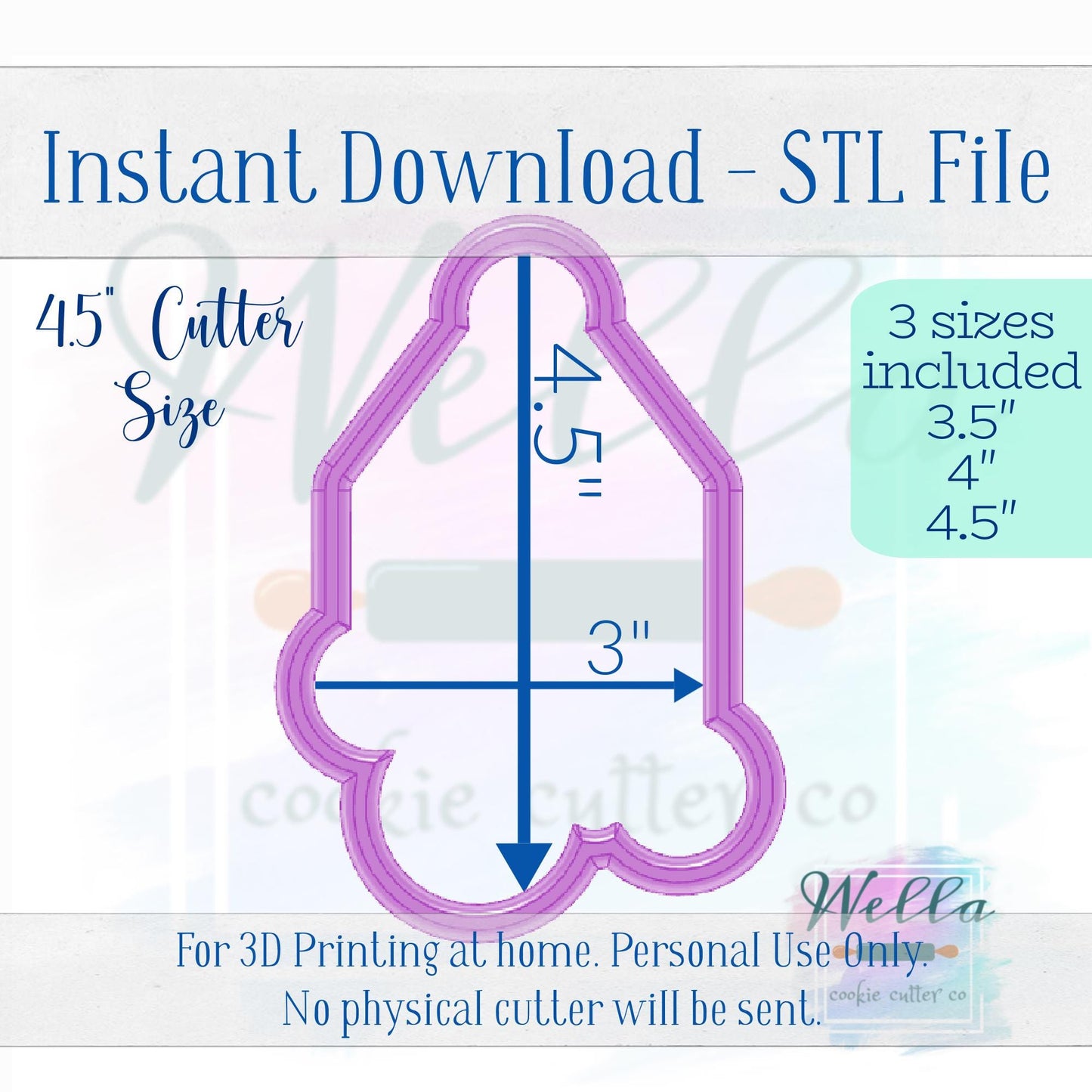 Digital STL File - Baby Mobile Cookie Cutter - 3 Sizes: 3.5", 4" & 4.5"