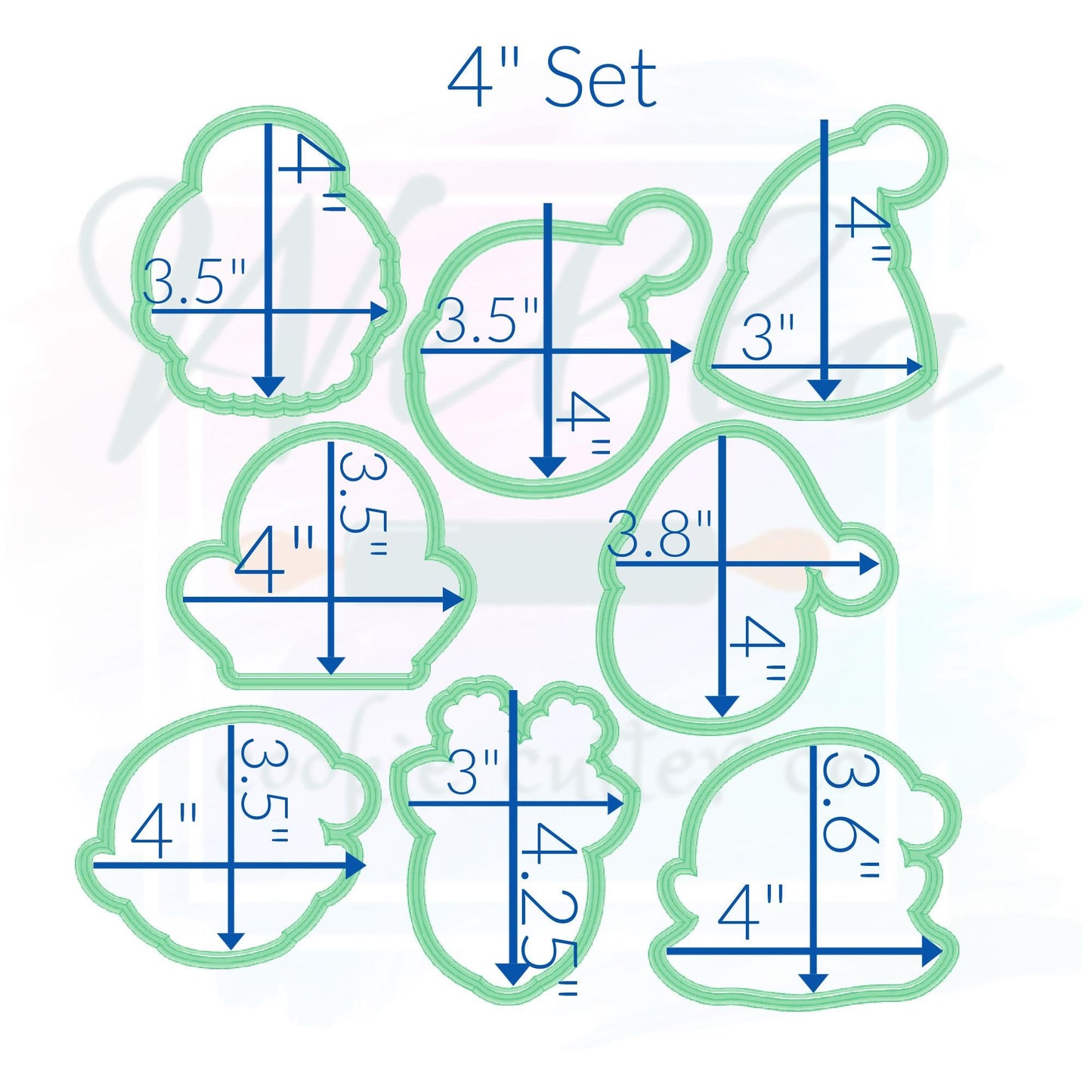 Santa & Friends Faces Cookie Cutter Set, Christmas Cookie Cutters