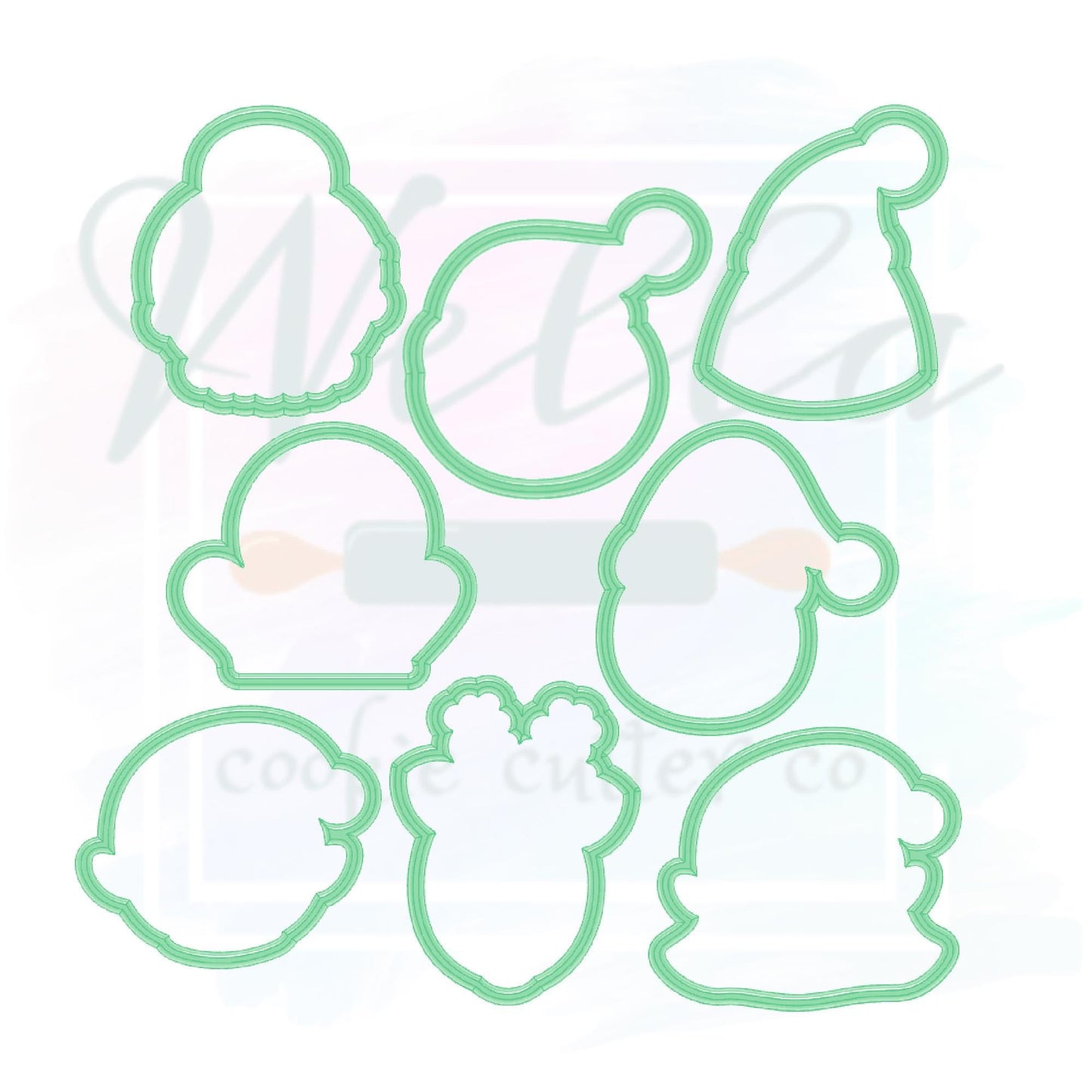 Santa & Friends Faces Cookie Cutter Set, Christmas Cookie Cutters