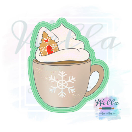 Hot Cocoa Mug with Gingerbread House Cookie Cutter