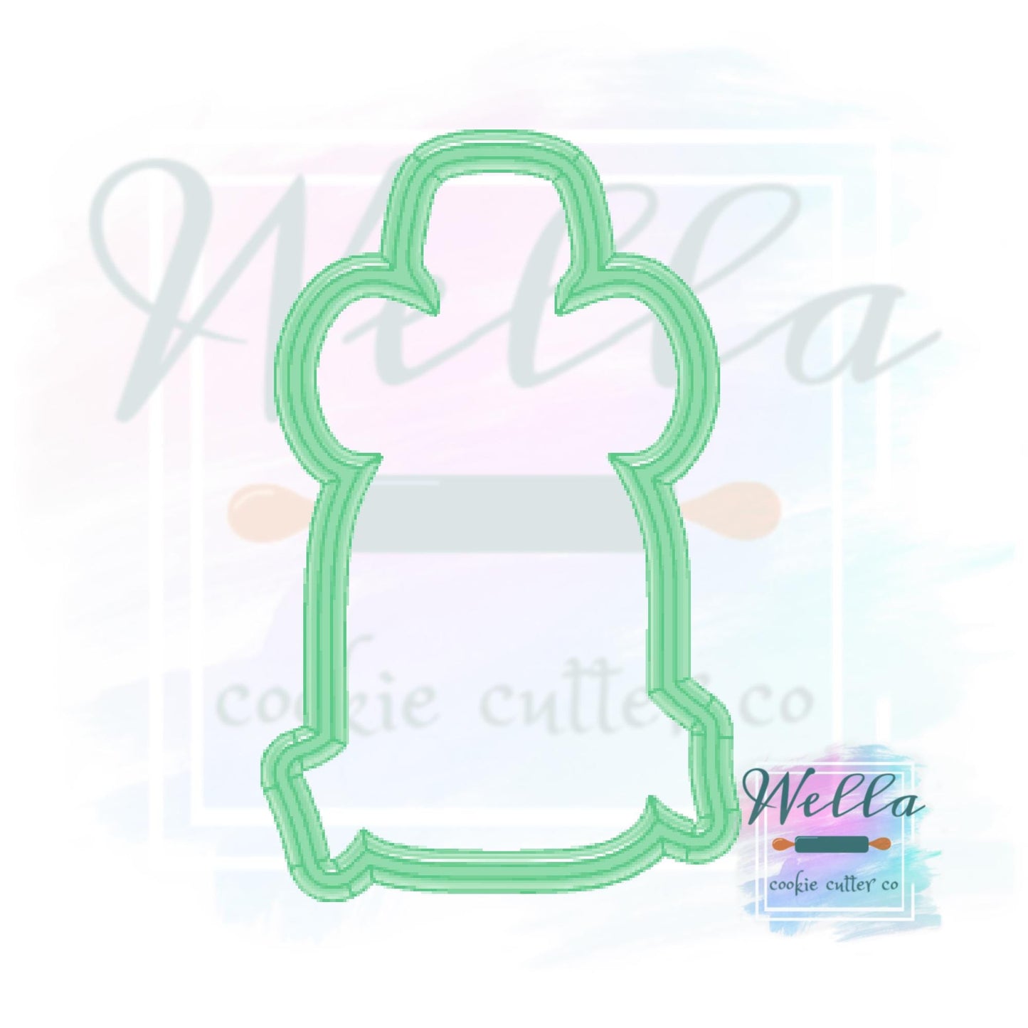 Champagne Bottle with Long Bow Cookie Cutter